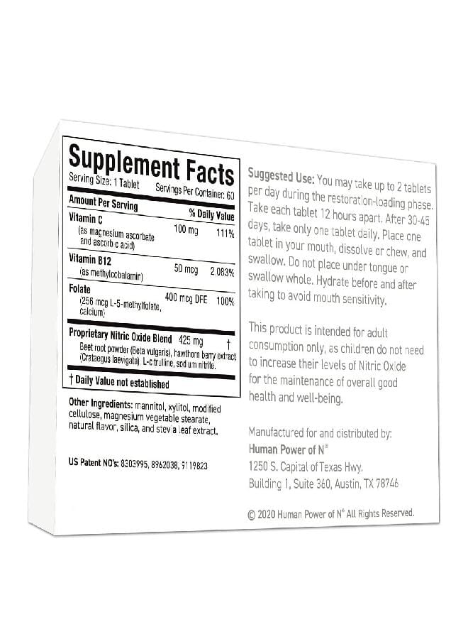 HumanN Neo40 Professional - Daily Heart & Circulation Support - Methylfolate, Beet Root Powder, Hawthorn Berry, L-citrulline - 60 Dissolvable Tablets - Image 2